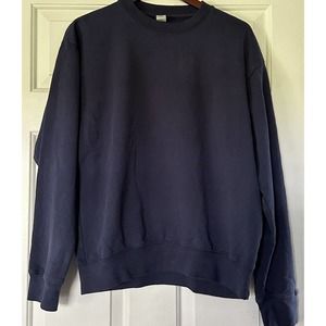 Sporty & Rich Navy Crewneck Plain No Graphics Size Medium Unisex Sizing, EUC